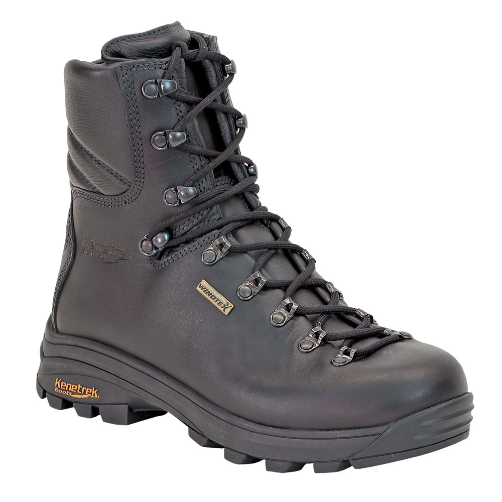 Image of black leather boot, law enforcement or military style tactical work and duty boot