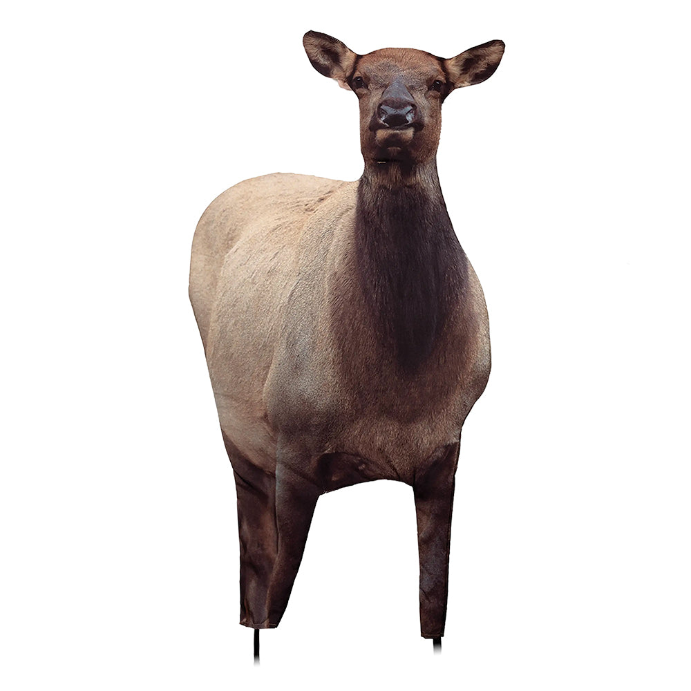 A full-body cutout of an elk standing against a solid white background.